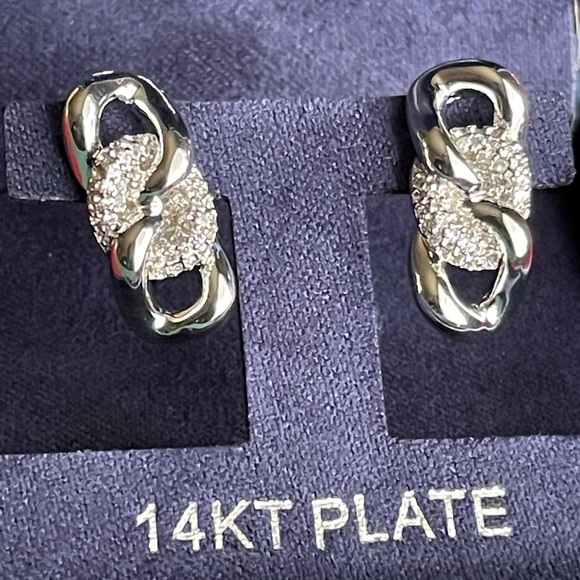14KT Plate Earrings with Silver Accents - Picture 5 of 8